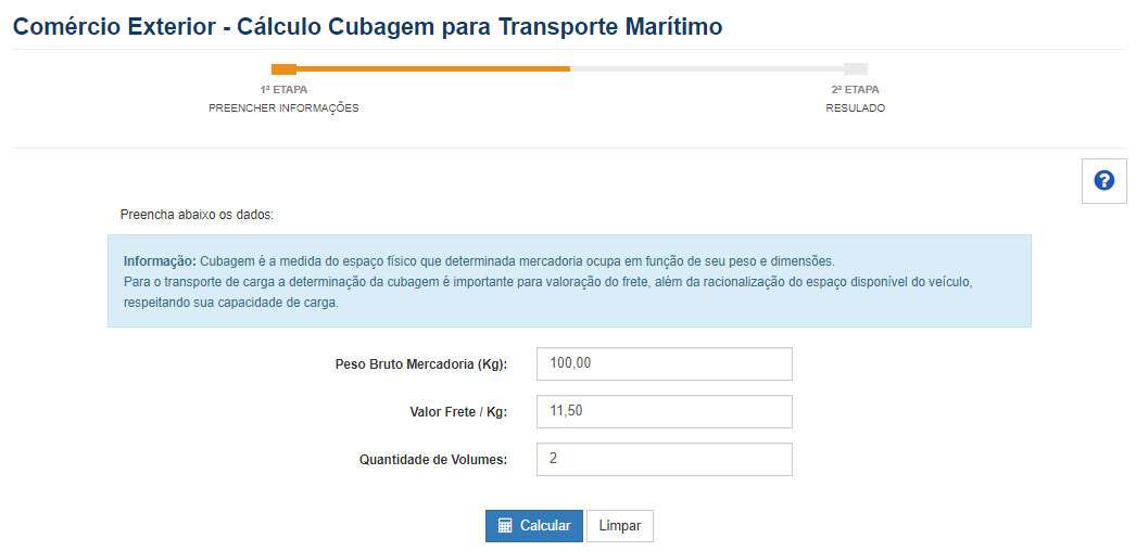 Clculo Cubagem Transporte Martimo - Parte 1