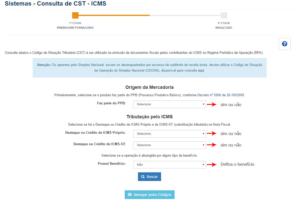 Consulta CST - ICMS parte 1