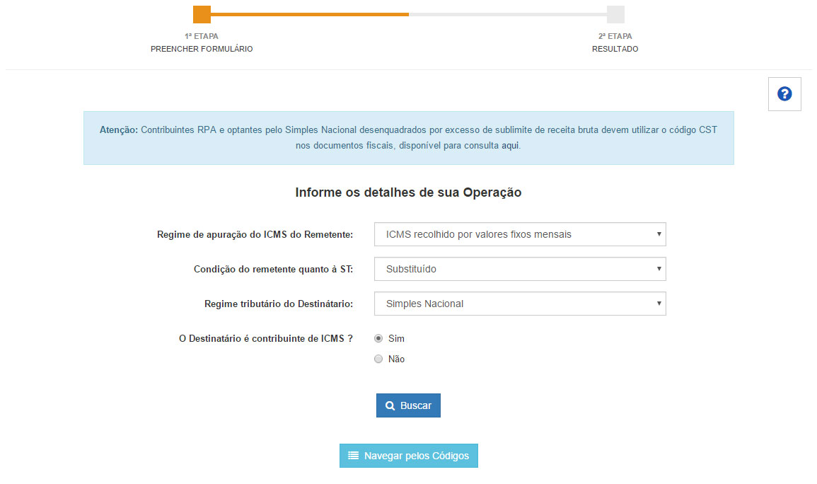 Consulta de CSOSN parte 1