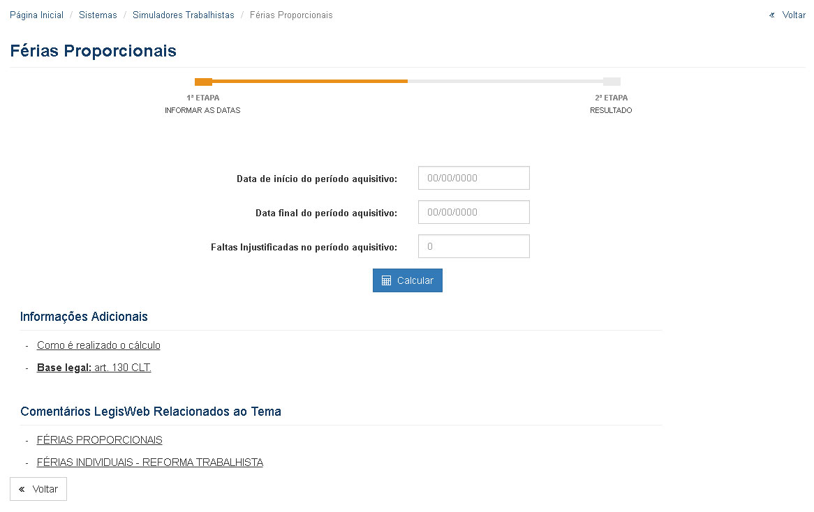 Simuladores Trabalhistas - Frias Proporcionais