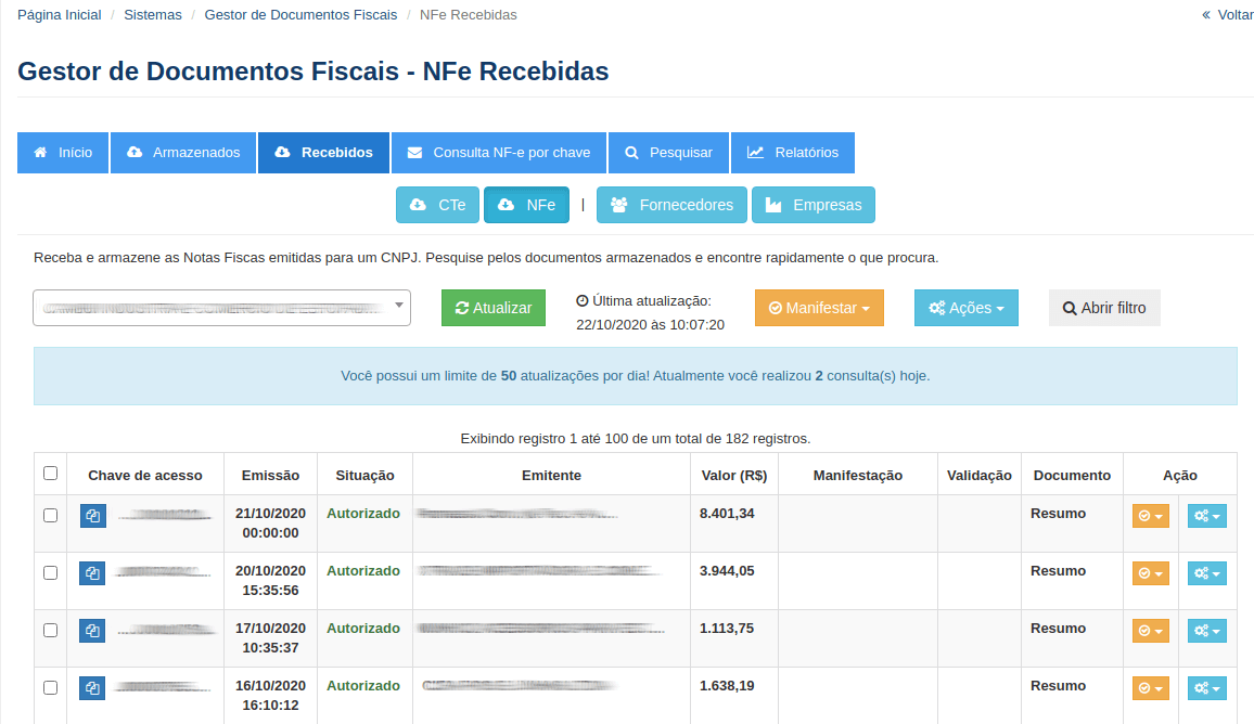 Gestor de documentos fiscais parte 3