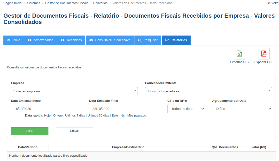 Gestor de documentos fiscais parte 10