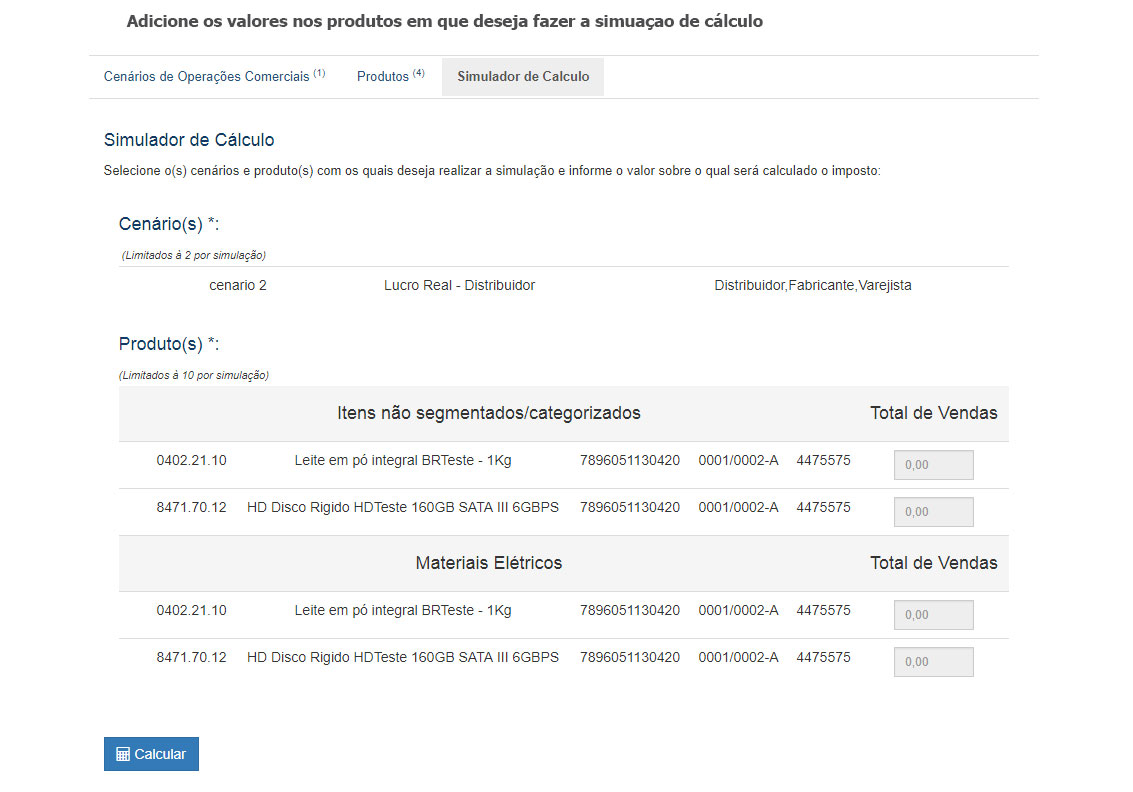 Simulador de calculo PIS/COFINS parte 3