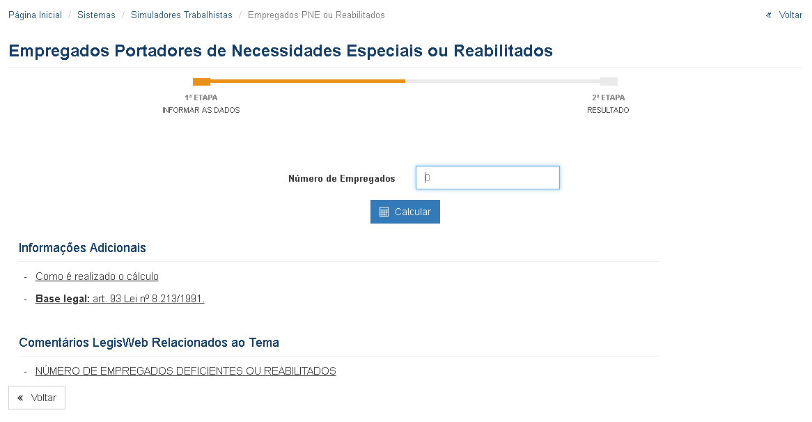 Simuladores Trabalhistas - PNE ou Reabilitados