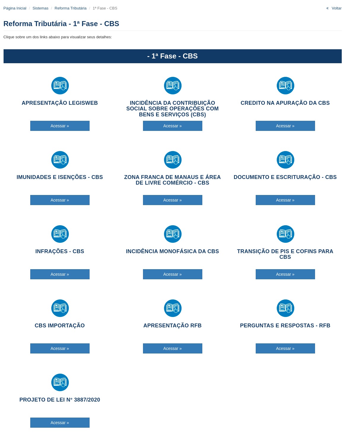 Reforma Tributria - Confira algumas telas do Sistema: