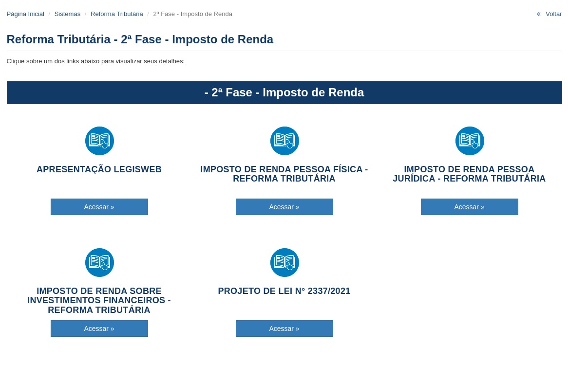 Reforma Tributria - Confira algumas telas do Sistema: